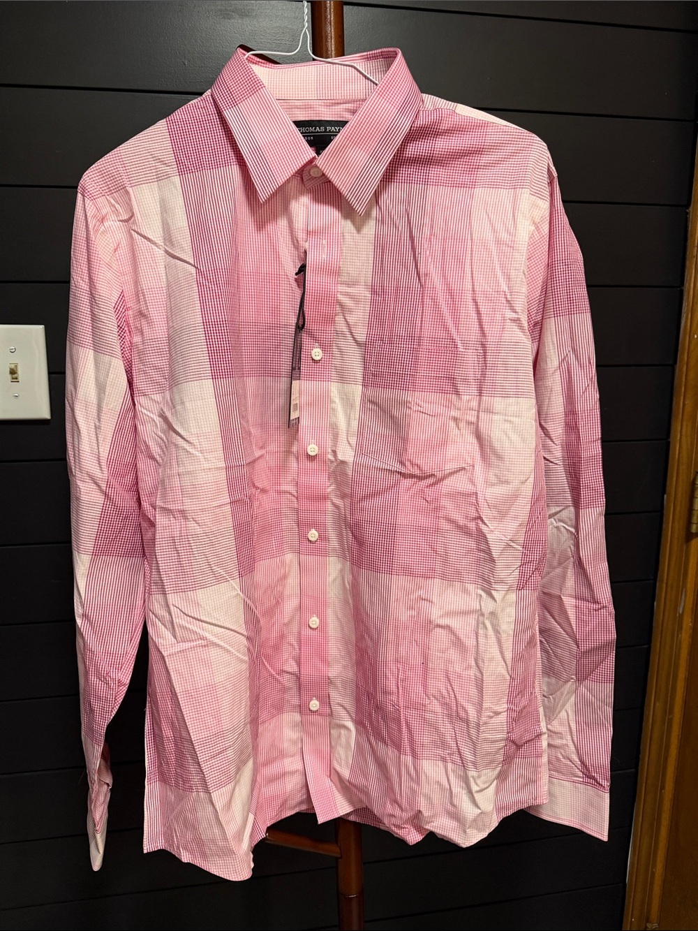 Men's Pink Check Dress Shirt - Thomas Payne